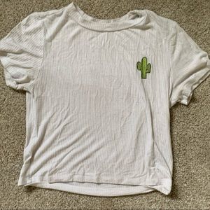 soft white shirt with a little cactus image